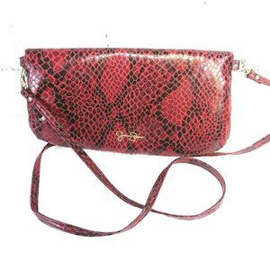 Jessica Simpson Cross Body Clutch Bag Wine & Pink